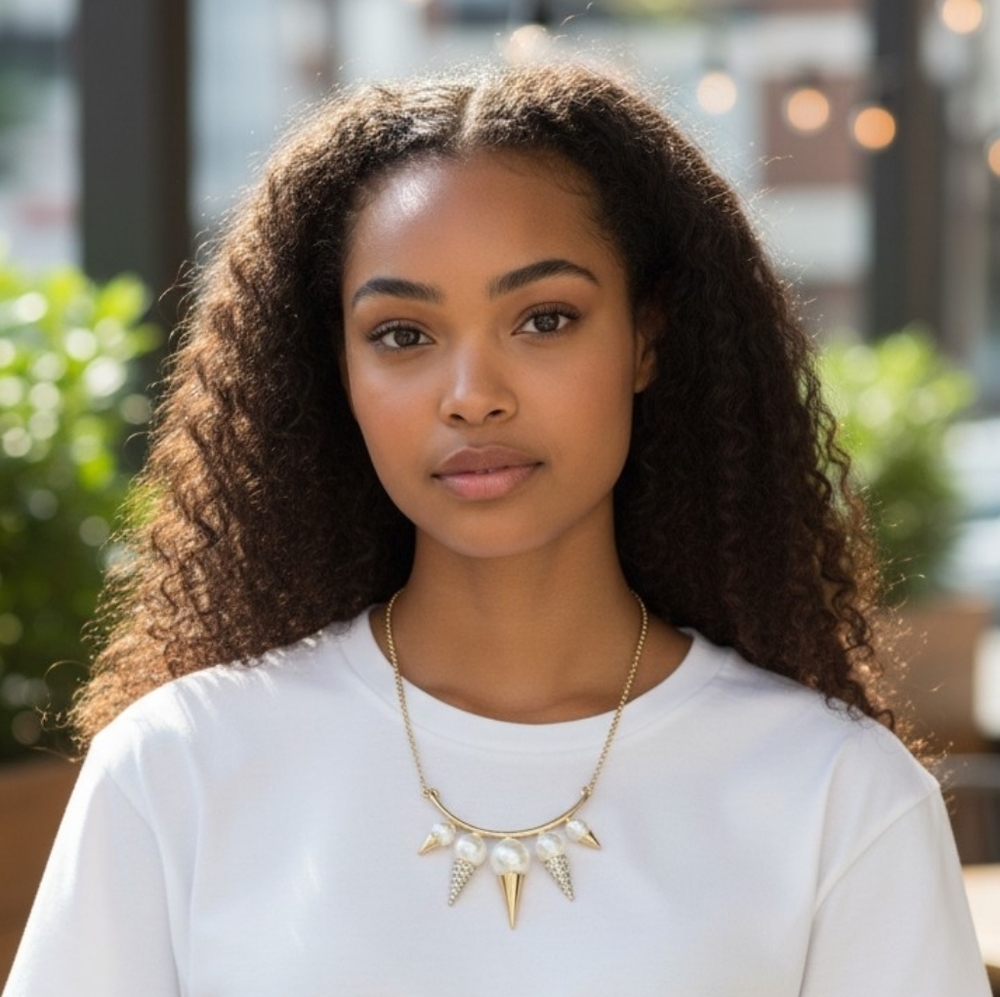 Chic Gold Necklace with Pearl and Silver Accents